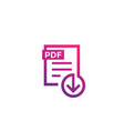 pdf file download icon on white vector image