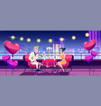 romantic dinner date at night on city terrace vector image