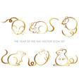 set year rat zodiac symbols vector image