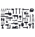 tools silhouette working construction and repair vector image
