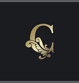 classy gold letter c luxury decorative initial vector image