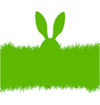 easter bunny ears on grass greeting card vector image
