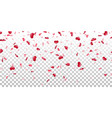 heart falling confetti isolated white transparent vector image vector image