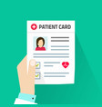patient card flat cartoon vector image vector image
