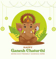 banner design of happy ganesh chaturthi vector image vector image