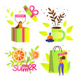 colorful summer icons with typography clip art vector image