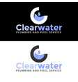 water plumbing service logo vector image vector image