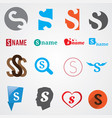 set of alphabet symbols of letter s vector image