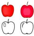 set of red apples for coloring book vector image vector image