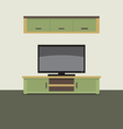 tv shelf with wall cabinet vector image