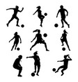 women soccer player silhouette vector image