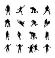 american football player silhouettes vector image