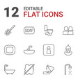 bathroom icons vector image vector image