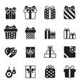 gift box icons set on white background vector image