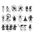 japanese kami god goddess deities stick figure vector image vector image