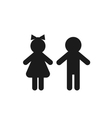 girl and boy black icon vector image