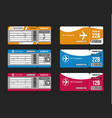 set travel concept airplane tickets isolated vector image vector image
