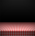 table covered with checkered tablecloth vector image vector image
