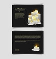banner with realistic burning white candles vector image