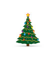 decorated christmas tree isolated on white vector image
