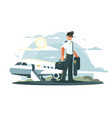 profession pilot of aircraft vector image