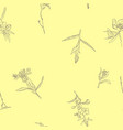 seamless pattern with drawing flowers vector image