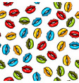 woman mouth lipstick seamless pattern pop art vector image vector image