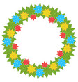 a wreath of flowers on white background vector image