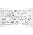 business doodles sketch set infographics elements vector image