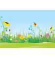 flower meadow with ladybug vector image vector image