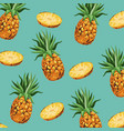 pineapple fruit fresh seamless pattern design vector image