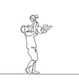 father with small daughter in hands vector image