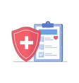 flat health insurance claim form and protective vector image vector image
