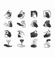 hand washing icons set black vector image vector image