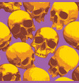 seamless pattern with human skulls background vector image vector image