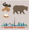 travel canada traditional objects country tourism vector image
