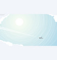 abstract of plane among clouds vector image