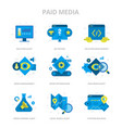 paid media flat icons vector image vector image