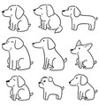set of dog vector image