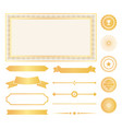 decorative frames gold water marks and ribbons vector image