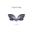 p letter sign and angel wings monogram wing logo vector image vector image