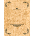 vintage frame on old paper sheet vector image vector image