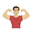 muscular bodybuilder guy showing his muscles vector image