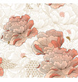 peony floral seamless pattern element japanese vector image