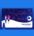 data analysis landing big digital center vector image vector image