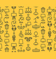 lamp lighting thin line sign seamless pattern vector image vector image