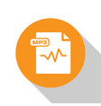 white mp3 file document download button icon vector image