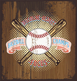 baseball champ wooden background vector image vector image