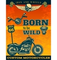 colored motorcycle poster vector image vector image
