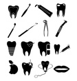 dental icons set vector image vector image